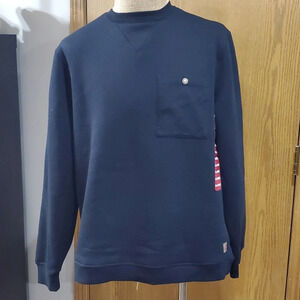 Coleman waffle knit sherpa lined pullover front pocket shirt NWT black